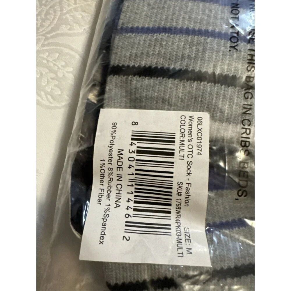Tommie Copper 4 Pack SnugStay Knee High Compression Socks Argyle Stripe 7-9.5